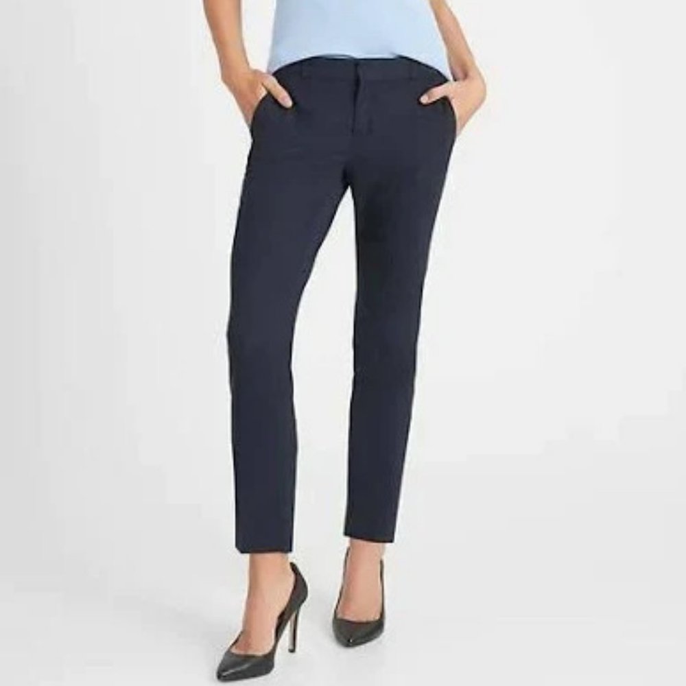 Banana Republic Avery Straight Fit Italian Wool Pants size 2P Navy